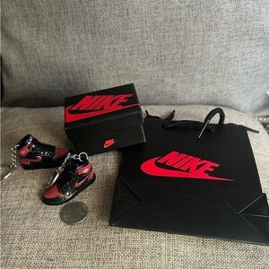Nike Black and Red Keychain Set